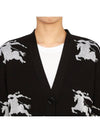 Cotton EKD Intarsia Knit Cardigan Black White - BURBERRY - BALAAN 7