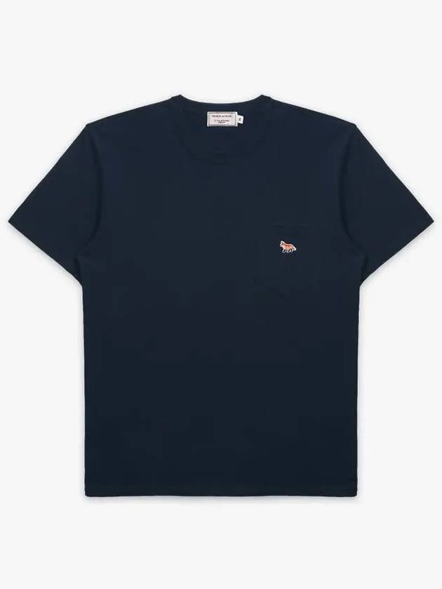 Baby Fox Patch Pocket Short Sleeve T-Shirt Navy - MAISON KITSUNE - BALAAN 3