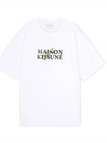 Men s logo print white short sleeve t shirt LM00115KJ0119 WH 1156236 - MAISON KITSUNE - BALAAN 1