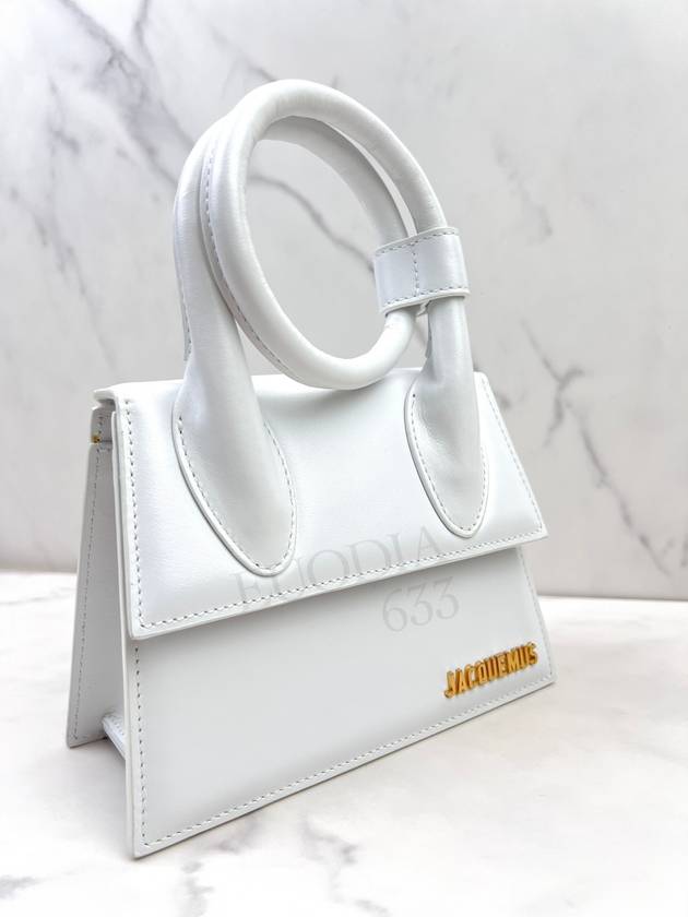 Le Chiquito Noeud Coiled Leather Tote Bag White - JACQUEMUS - BALAAN 6