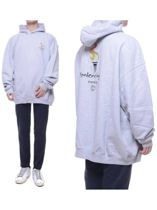 Logo 620973 TIV45 1167 Men's Hooded Long Sleeve Sweatshirt Large Fit - BALENCIAGA - BALAAN 2