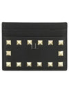 Stampa Alce Rockstud Card Wallet Black - VALENTINO - BALAAN 2