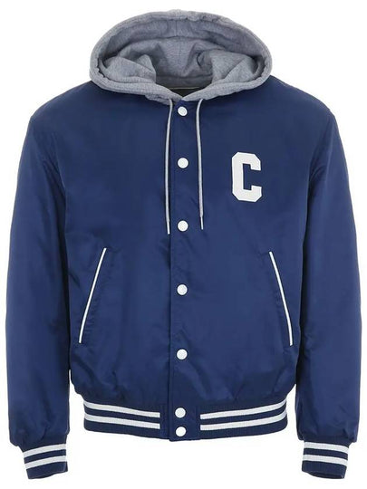 Oversized Teddy Nylon Hooded Jacket Navy - CELINE - BALAAN 2