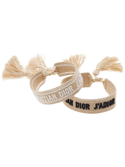 Embroidered Logo Bracelet Set Beige - DIOR - BALAAN 2