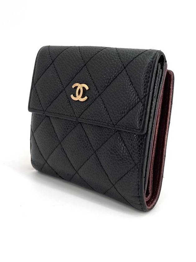 Caviar gold logo bi fold wallet - CHANEL - BALAAN 3