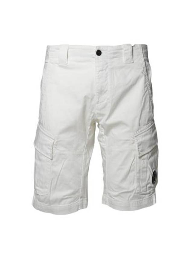 Stretch Sateen Cargo Shorts White - CP COMPANY - BALAAN 2