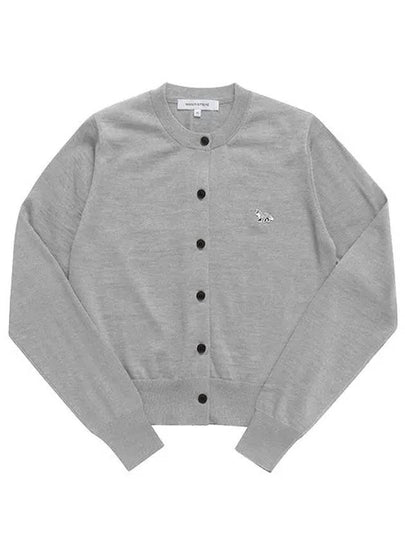 Baby Fox Patch Regular Cardigan Grey Melange - MAISON KITSUNE - BALAAN 2