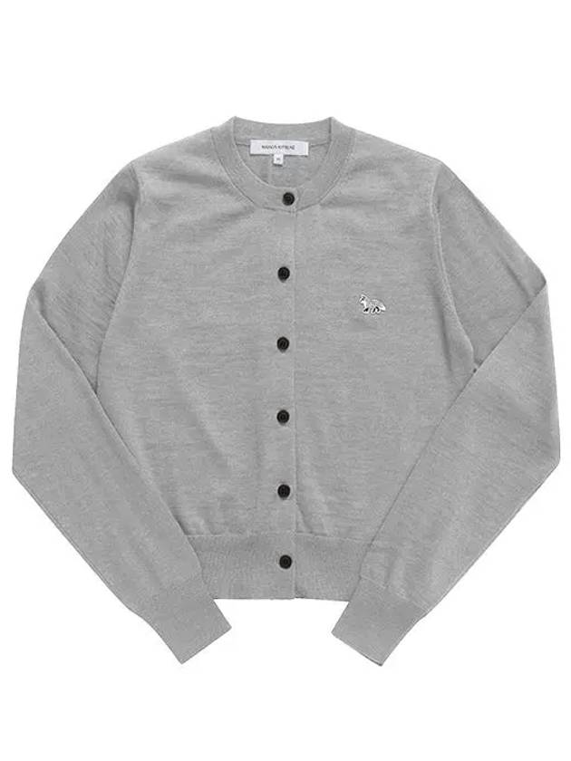 Baby Fox Patch Regular Cardigan Grey Melange - MAISON KITSUNE - BALAAN 6