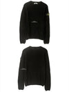 Wappen Patch Round Neck Knit Top Black - STONE ISLAND - BALAAN 5