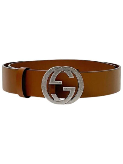 Interlocking Leather Belt Brown - GUCCI - BALAAN 2