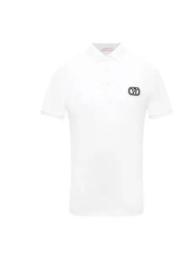 Logo Polo Short Sleeve White 2V3MH01K 954 - VALENTINO - BALAAN 1