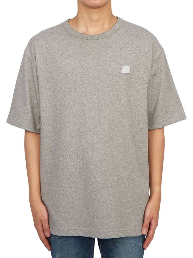 Logo Patch Cotton Short Sleeve T-Shirt Light Grey Melange - ACNE STUDIOS - BALAAN 2