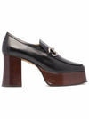 Horsebit Leather Platform Loafers Black - GUCCI - BALAAN 3