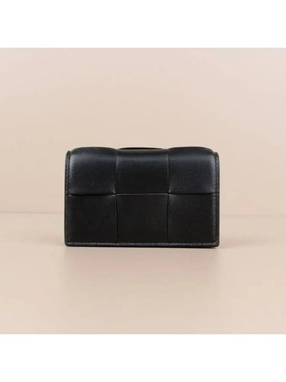 Intrecciato Flap Card Wallet Black - BOTTEGA VENETA - BALAAN 2