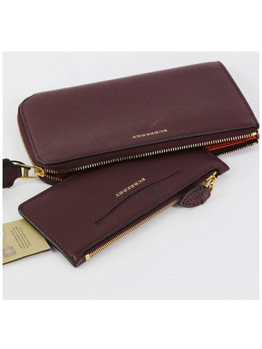 Burberry Marais Leather Zipper Wallet Coin Purse Set - BURBERRY - BALAAN 1