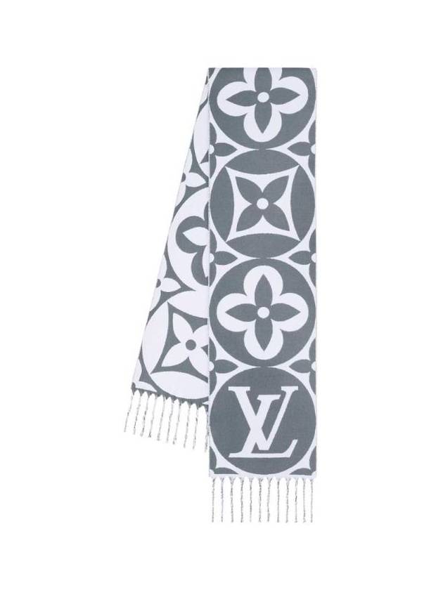 LV Medallion Scarf Light Grey - LOUIS VUITTON - BALAAN 1