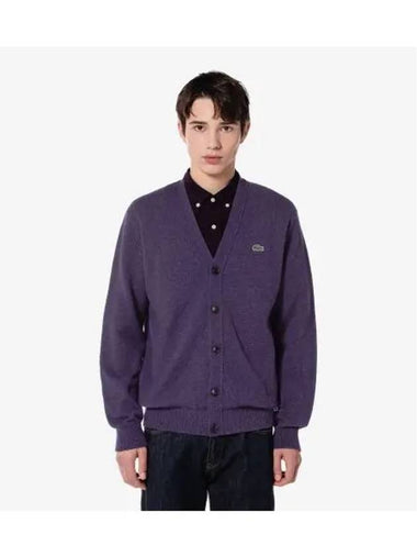 Men s basic V neck cardigan deep purple - LACOSTE - BALAAN 1