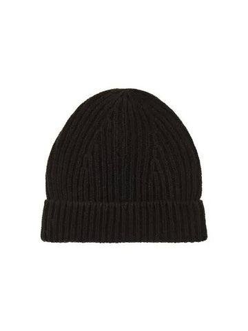 WOMEN Cashmere ribbed knit beanie black 271904 - RICK OWENS - BALAAN 1