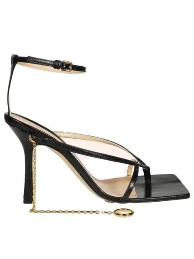 Metal Chain Stretch Sandals Heel Black - BOTTEGA VENETA - BALAAN 2