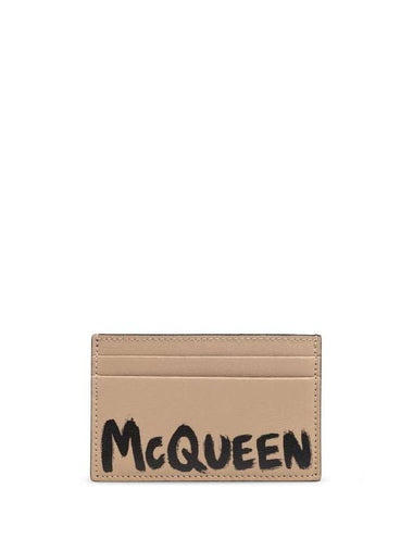 Logo Print Card Wallet Beige - ALEXANDER MCQUEEN - BALAAN 1