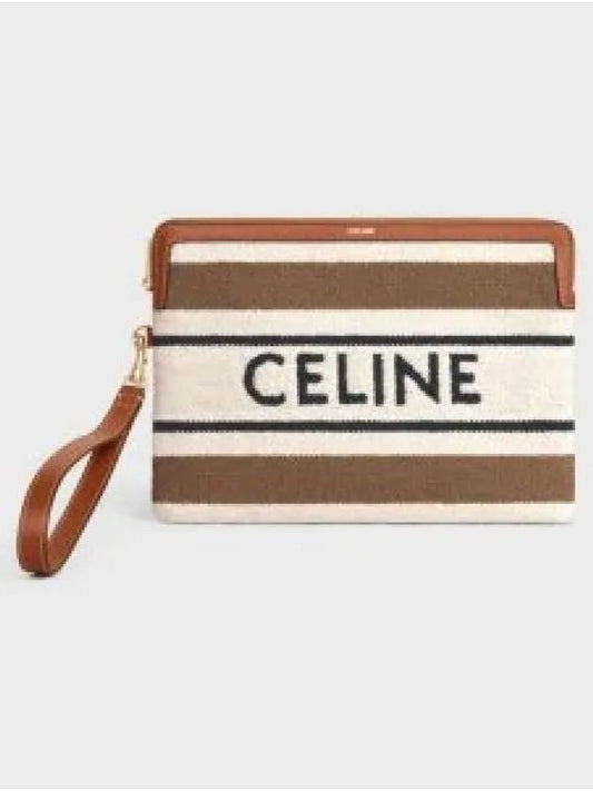 Small Strap Striped Textile With Celine Jacquard Pouch Bag - CELINE - BALAAN 2