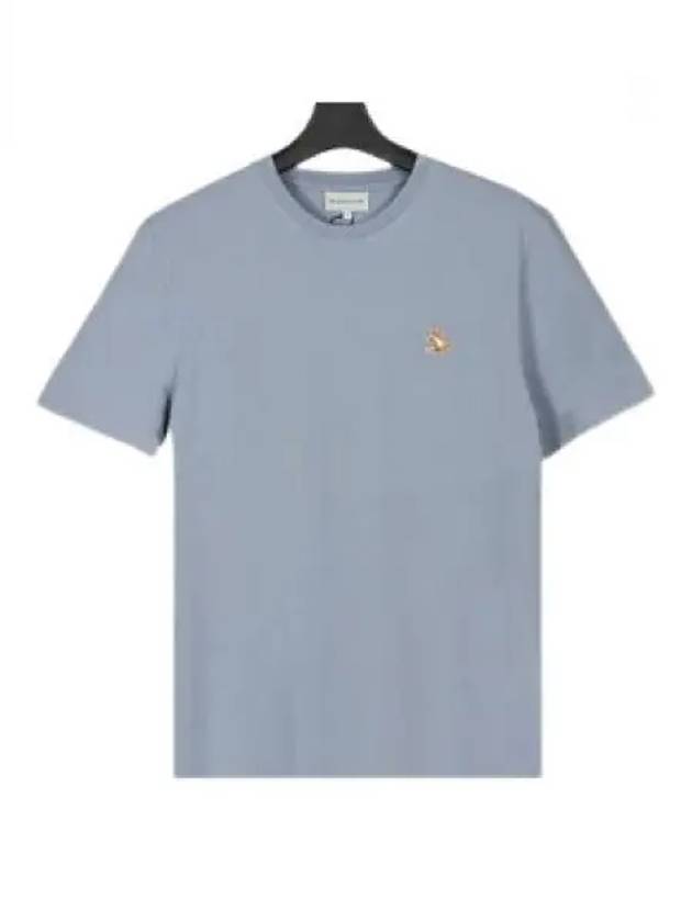 Chillax Fox Patch Regular Short Sleeve T-Shirt Blue - MAISON KITSUNE - BALAAN 2