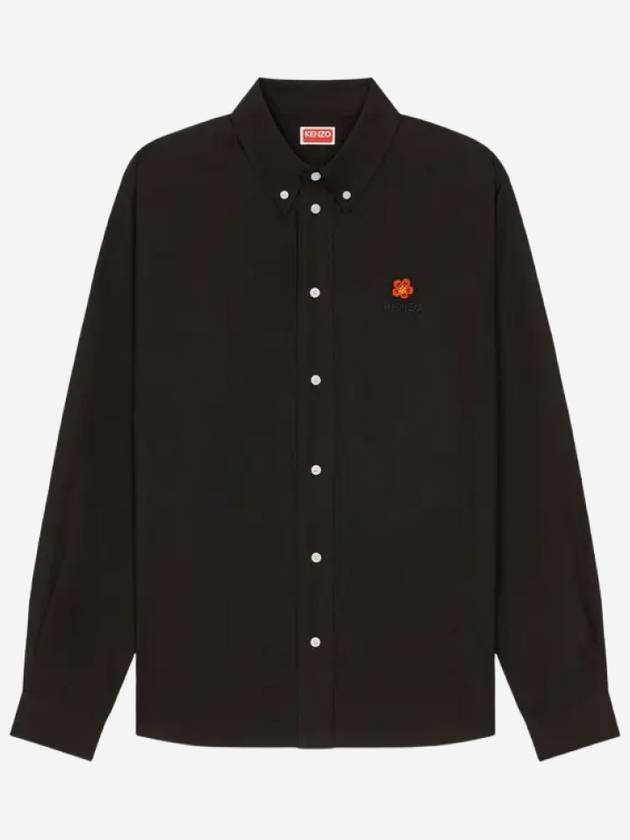 Boke Flower Casual Long Sleeve Shirt Black - KENZO - BALAAN 2