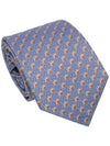 Men's GG Dot Flower Pattern Slim Silk Tie Blue - GUCCI - BALAAN 1