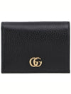 GG Marmont Leather Half Wallet Black - GUCCI - BALAAN 3