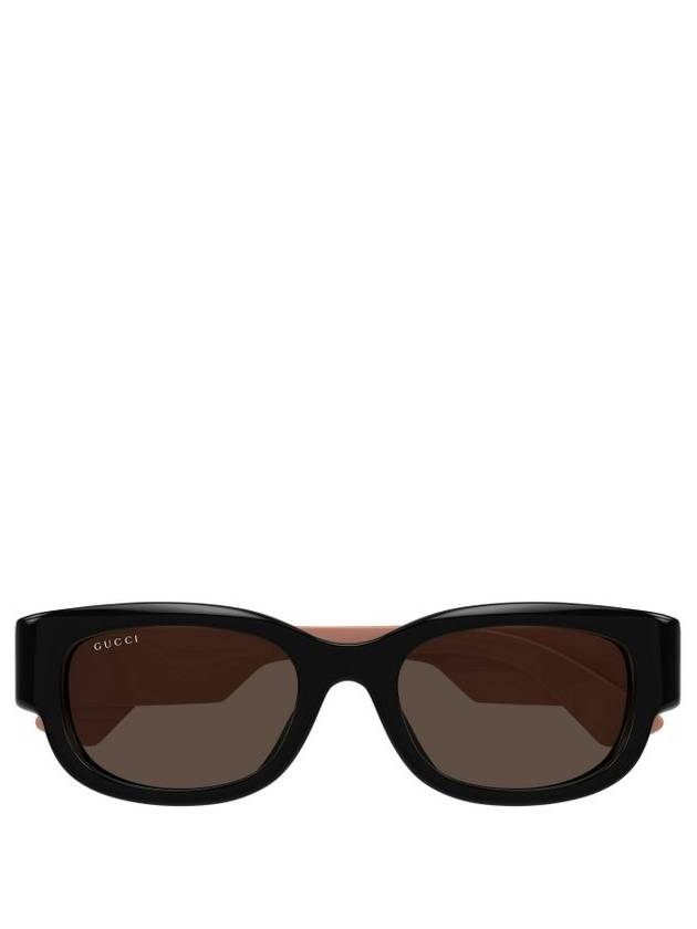 Eyewear Shiny Side Logo Sunglasses Black Pink - GUCCI - BALAAN 1