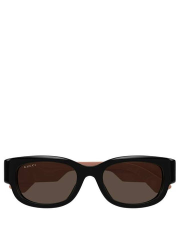 Eyewear Shiny Side Logo Sunglasses Black Pink - GUCCI - BALAAN 1