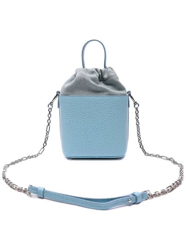 5AC Number Logo Texture Leather Bucket Bag Blue - MAISON MARGIELA - BALAAN 5