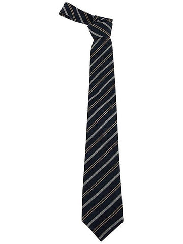 Striped Wool Tie Navy - BRUNELLO CUCINELLI - BALAAN 1