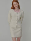 Set Twinkle Tweed Jacket Mini Skirt Cream - OPENING SUNSHINE - BALAAN 3