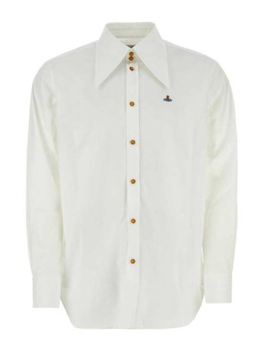 Violin Logo Long Sleeve Shirt White - VIVIENNE WESTWOOD - BALAAN 1