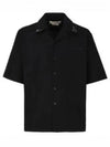 Embroidery Cotton Short Sleeve Shirt Black - MARNI - BALAAN 2