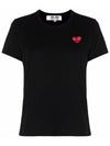 Red Heart Short Sleeve T-Shirt P1 T107 1 Black - COMME DES GARCONS - BALAAN 2