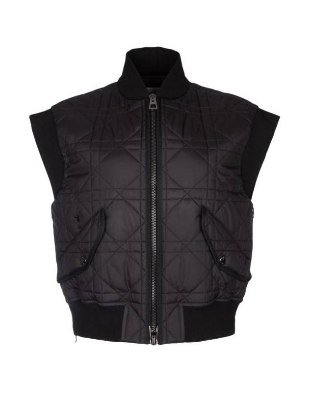 Macrocannage Quilted Technical Taffeta Vest Black - DIOR - BALAAN 1