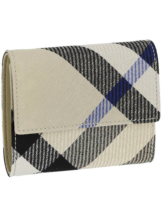 Checked Leather Half Wallet Beige - BURBERRY - BALAAN 2