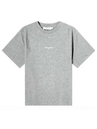 Paris Embroidered Logo Boxy Short Sleeve T-Shirt Grey Melange - MAISON KITSUNE - BALAAN 2