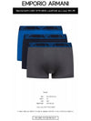 Men's Logo Boxer Briefs 3 Pack Black Blue Gray - EMPORIO ARMANI - BALAAN.