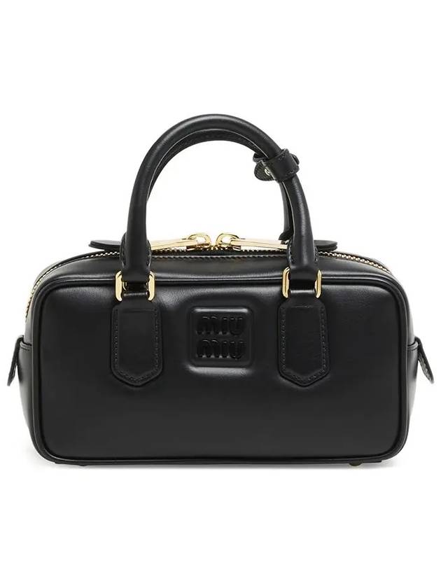 Arcadi Leather Shoulder Bag Black - MIU MIU - BALAAN 2