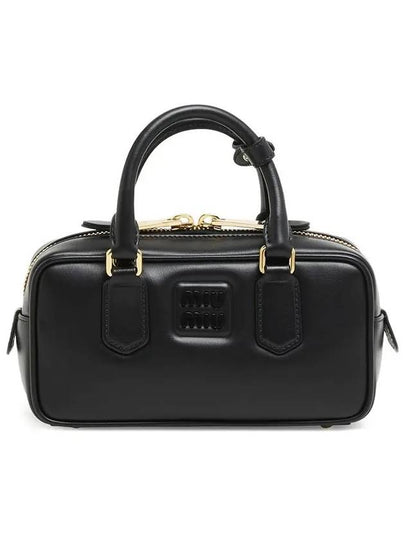 Arcadi Leather Shoulder Bag Black - MIU MIU - BALAAN 2