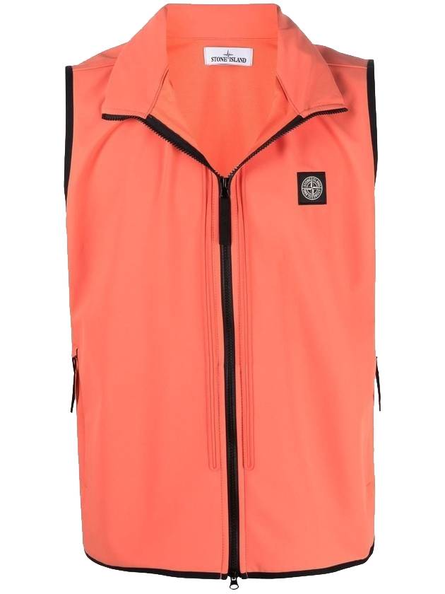 Logo Patch Softshell Vest Coral - STONE ISLAND - BALAAN 1