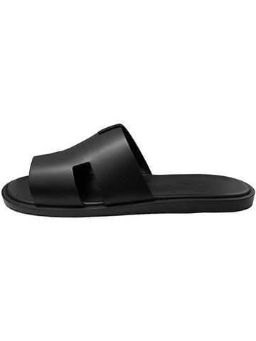 H212879Z H02 Izmir Glazed Calfskin Sandals Noir Men's Shoes TPM - HERMES - BALAAN 1