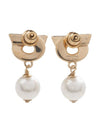 Ferragamo Women s Gancini Earrings 76 0781 EAR GSTR PORO PERLA 0776604 - SALVATORE FERRAGAMO - BALAAN 4