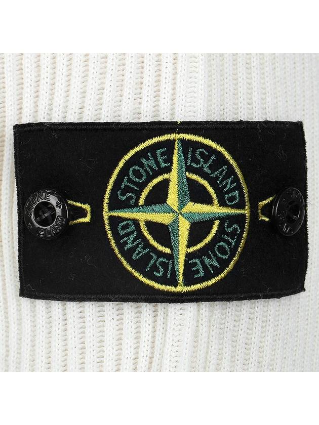 Crewneck Full Rib Wool Knit Top White - STONE ISLAND - BALAAN 6