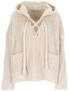 Women's Papyrus Colored Cotton Hoodie Beige - GOLDEN GOOSE - BALAAN 4