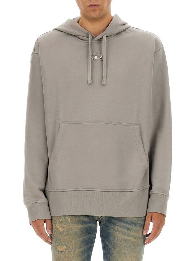 S Macs Logo Hoodie Grey - DIESEL - BALAAN 5