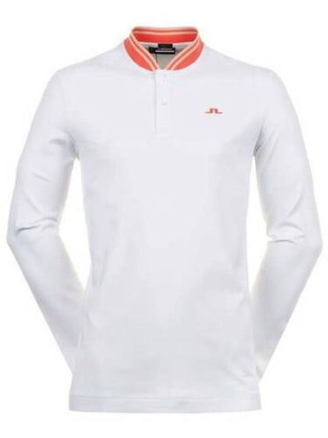 Men's Tyson Regular Fit Long Sleeve Polo Shirt White - J.LINDEBERG - BALAAN 1